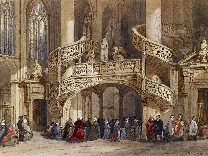 1805-Emile - Antoine - François Herson - Interno di Saint - Étienne - du - Mont